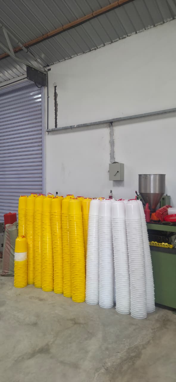 Poultry drinkers and feeders moulded at the Fuga factory in Kenya