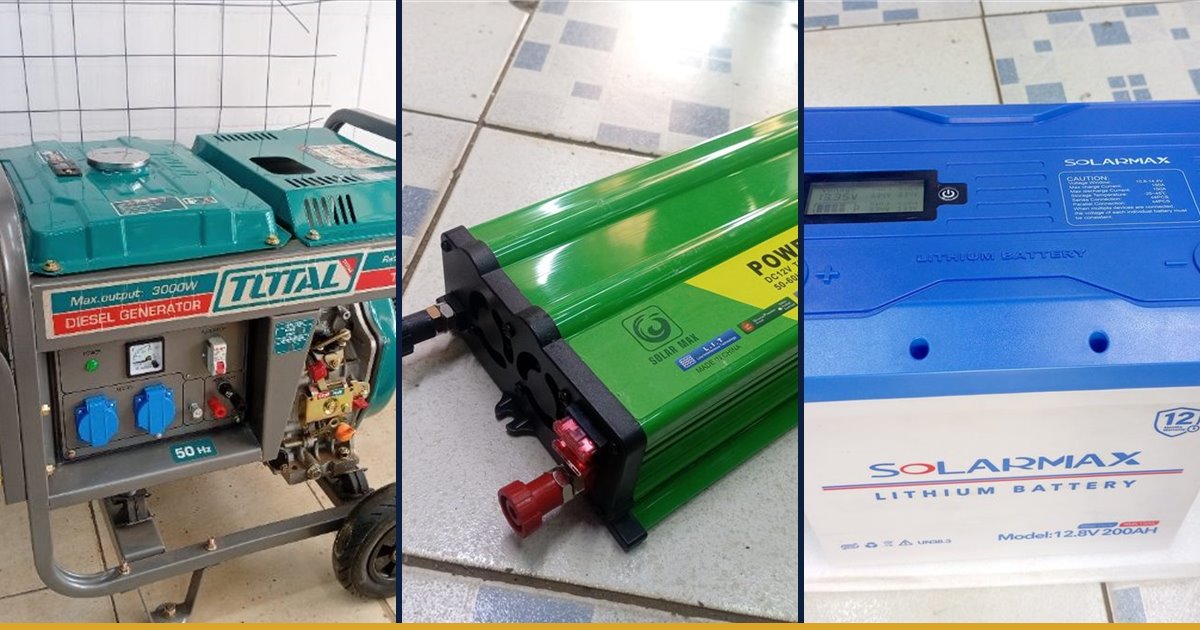 Diesel generators, inverters and battery storage stocked by Fuga Equipment