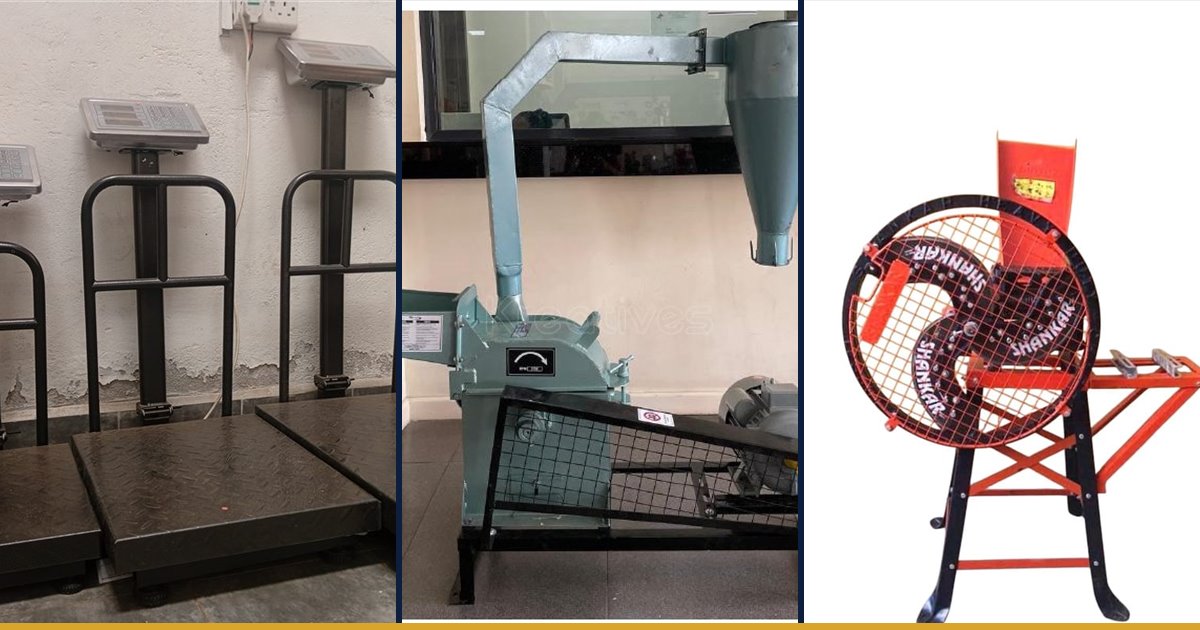 Weighing scale, posho mill and chaff cutter used in post-harvest handling