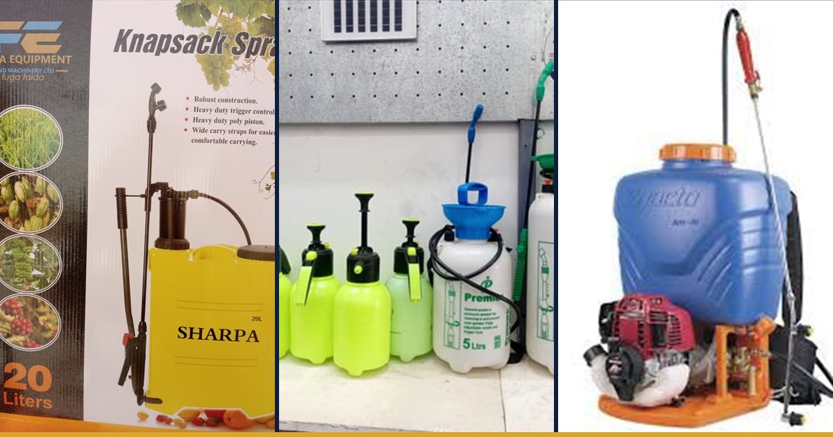 Manual knapsack, general purpose and motorised knapsack sprayers stocked by Fuga Equipment